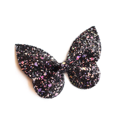 Holly- Black Glitter glitter bow, leatherette bow, fringe clip, butterfly bow, personalised bow, rainbow bow, dolly hair bow, floral bow, shimmer bow, pretty bow , Bow Handmade Hairbow, handmade hair accessories, Sweet Adalyn Sweet Adalyn