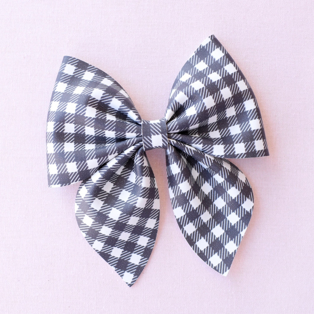 Sailor- Gingham glitter bow, leatherette bow, fringe clip, butterfly bow, personalised bow, rainbow bow, dolly hair bow, floral bow, shimmer bow, pretty bow , Bow Handmade Hairbow, handmade hair accessories, Sweet Adalyn Sweet Adalyn