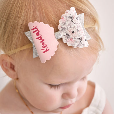 Personalised Bow- Pink Floral